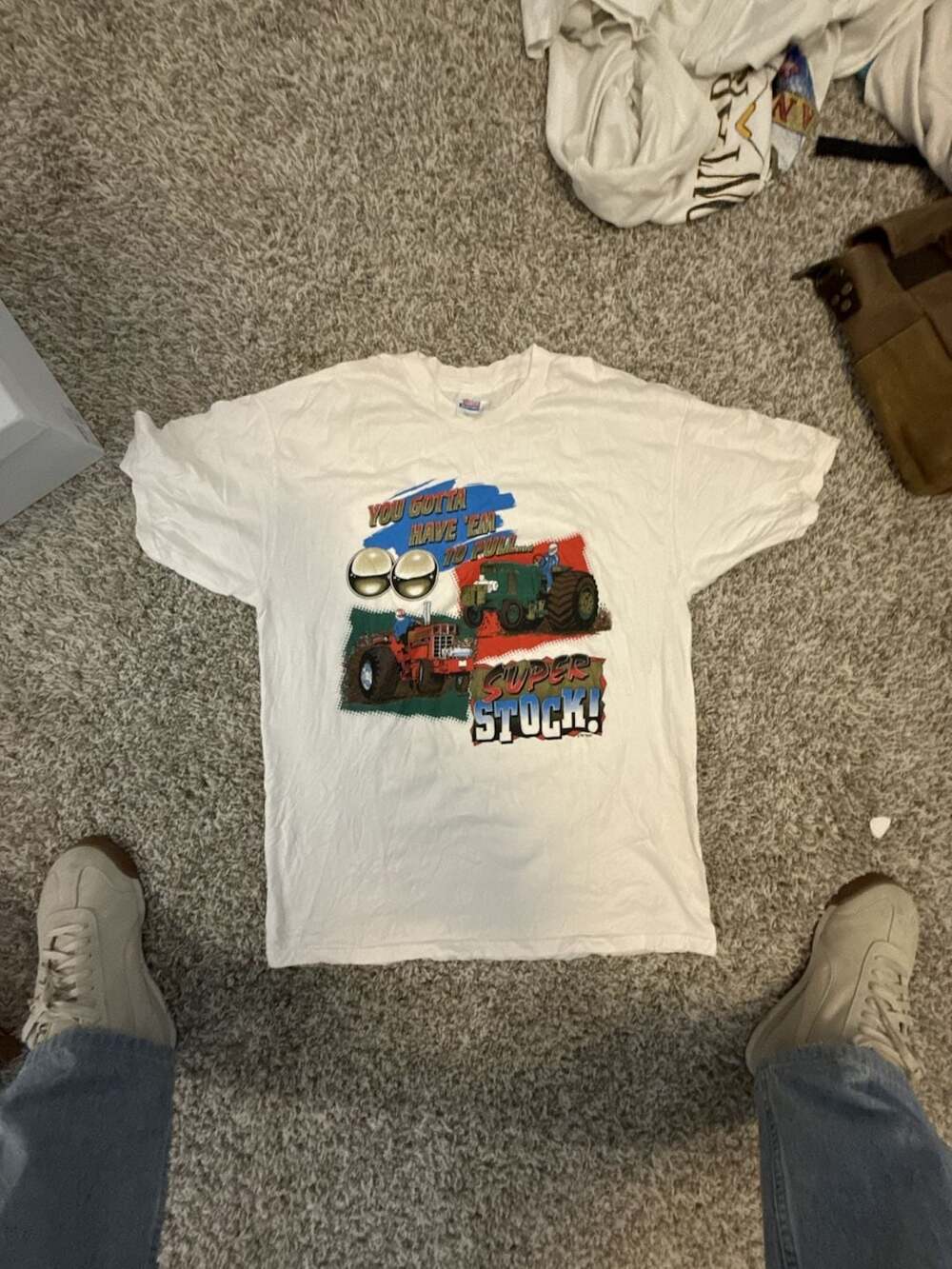 Vintage 90s Hanes You Gotta Have Em To Pull Super Stock Tractor Pull Graphic T-S